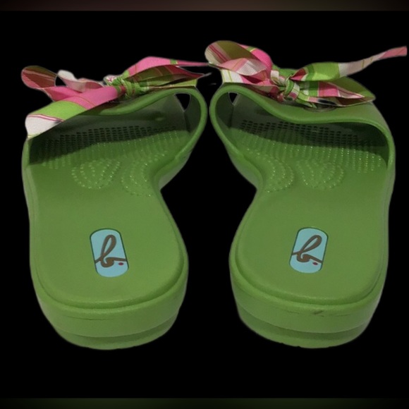 NEW OKAb (OKA-BEE) Okabashi Madison Slides, KeeWee Green with Bow, Size: Medium - Picture 3 of 11